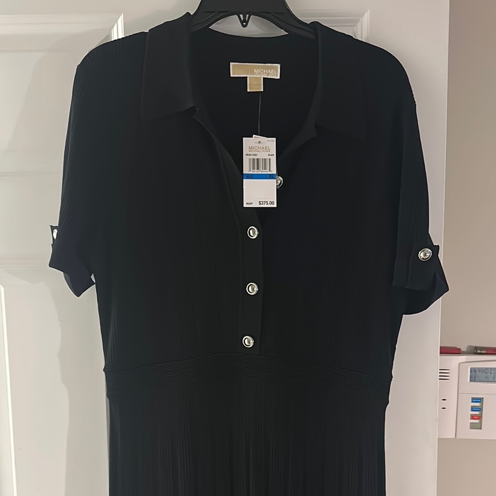 Michael Kors Classic Black Collared Dress